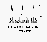 Alien vs Predator - The Last of His Clan (Japan) Title Screen